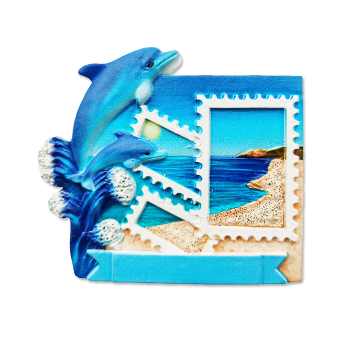 Custom Logo Beach Souvenir Fridge Magnet Resin Miami Dolphin Magnet