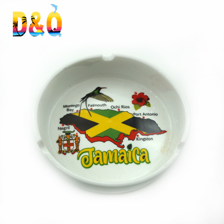 Manufacturer Wholesale Souvenir Personalized Porcelain Smoking Custom Logo Ceramic Ashtray