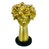 Modern Beautiful Floral Vase Resin Anadem Girl Head Golden Flower Vase for Home Office Decoration