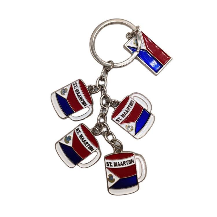 Custom Logo Map Flag Shape Metal California Souvenir Keychains