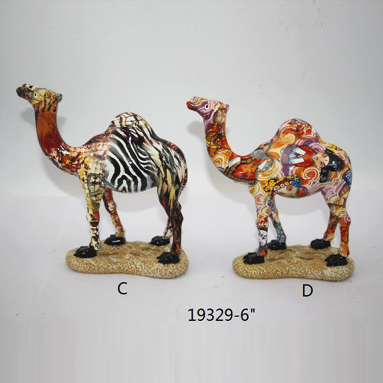 Modern Art Decoration Custom Graffiti Color Design Resin Camel Statue for Home Decor