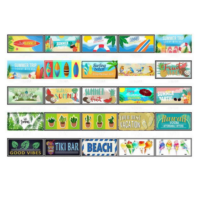 Custom Printed Aluminum Metal Fridge Magnet City Souvenir License Plate Magnet