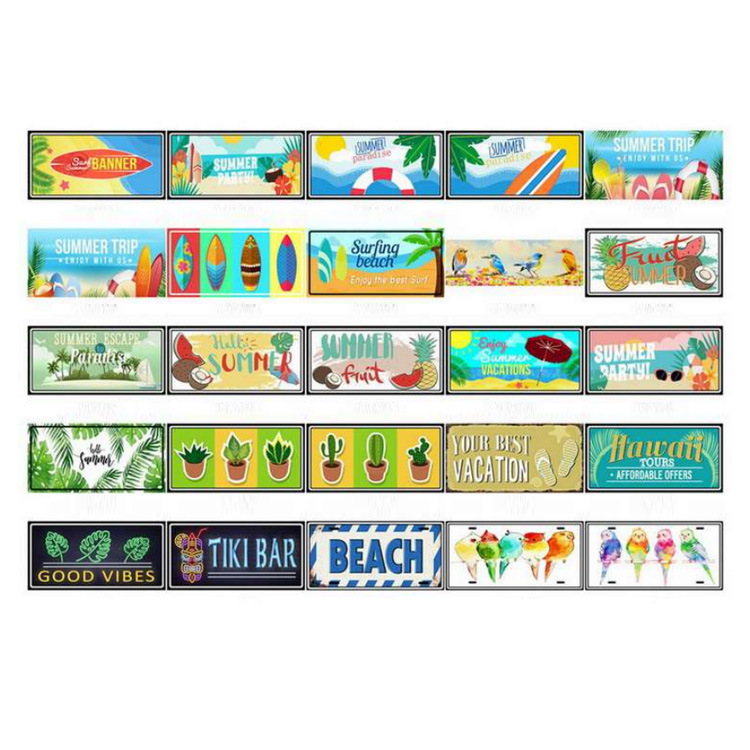 Custom Printed Aluminum Metal Fridge Magnet City Souvenir License Plate Magnet