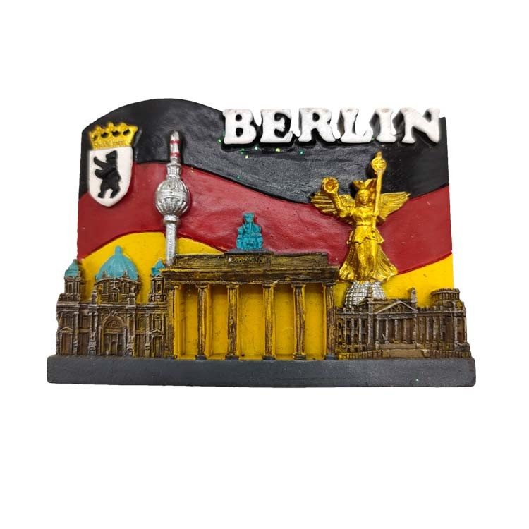 Custom World Tourism Souvenir Fridge Magnet Germany Building Berlin Resin Souvenir Magnet