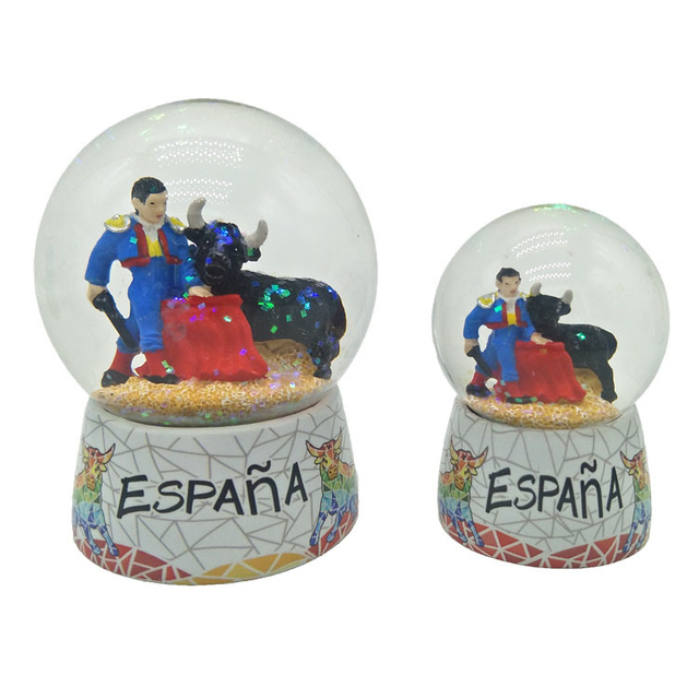 Custom Printing Decal Resin Spain Souvenir Barcelona Snow Globe