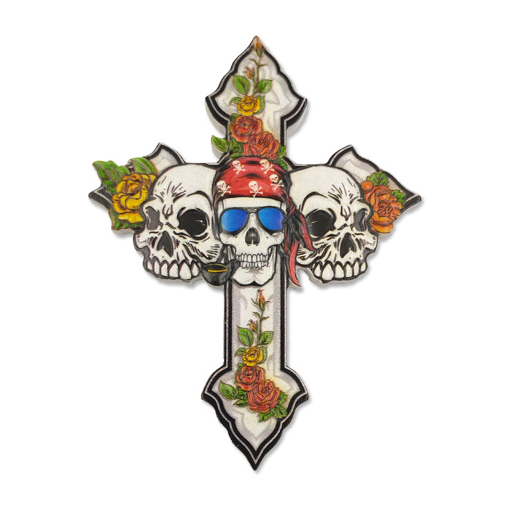 Wholesale Pirate Souvenir Skull Fridge Magnet Custom Resin Refrigerator Sticker