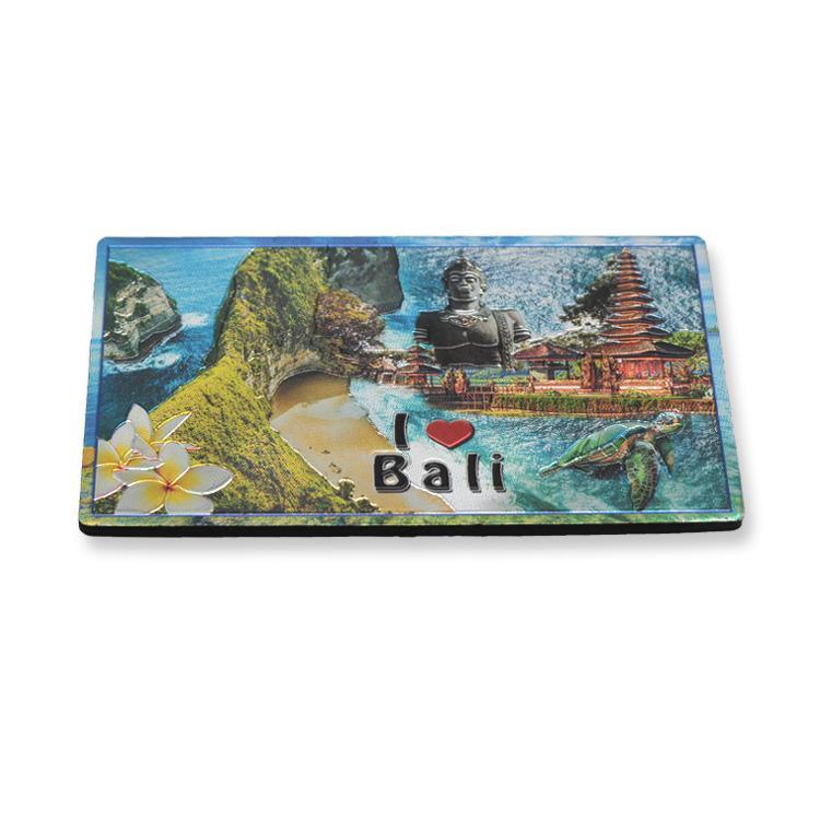 Custom Tropical Tourist Gift Resin Indonesia Bali Island Souvenir Foil Fridge Magnet