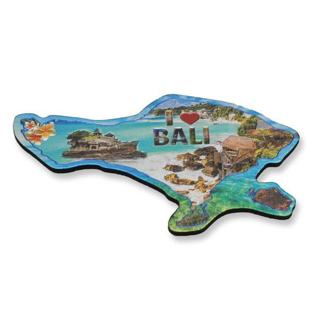 Custom Tropical Tourist Gift Resin Indonesia Bali Island Souvenir Foil Fridge Magnet