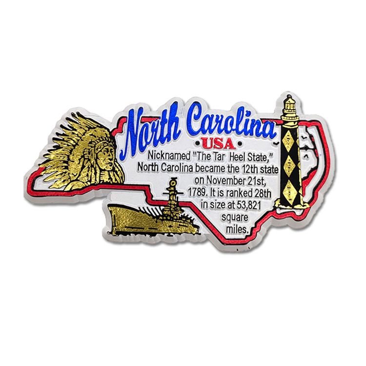 North Carolina State Souvenir Magnet Custom Logo 3D Soft PVC Fridge Magnet