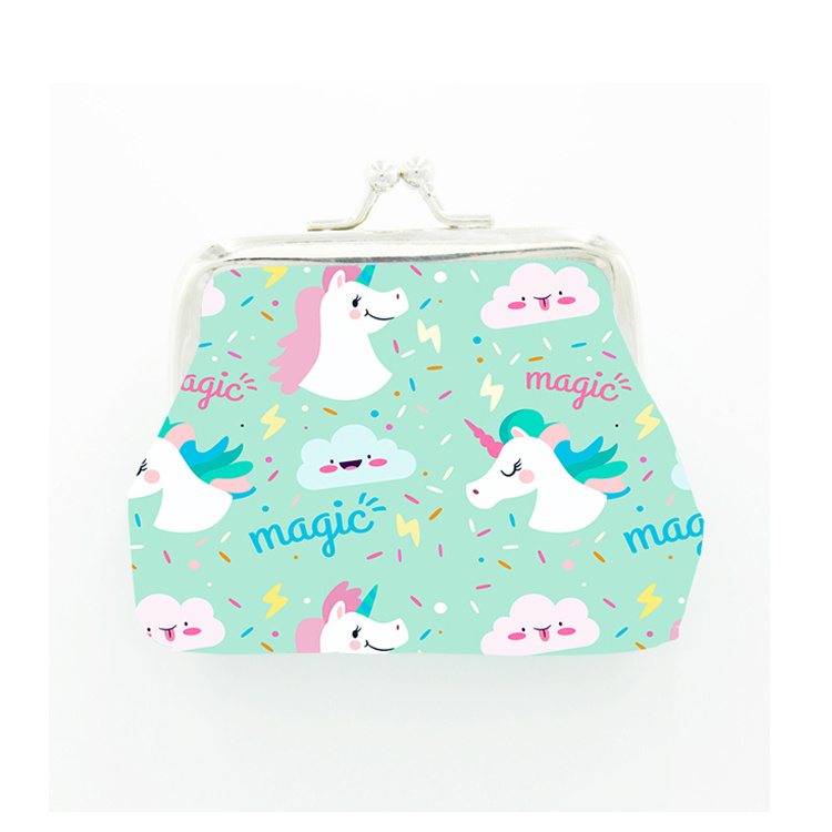 Custom PU Leather Souvenir Purse Unicorn Cartoon Style Coin Purse