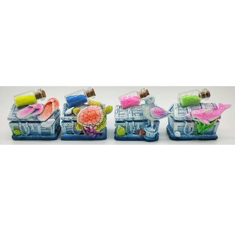 Beach Travel Gift Resin Turtle Sand Art Glass Bottles for Souvenir