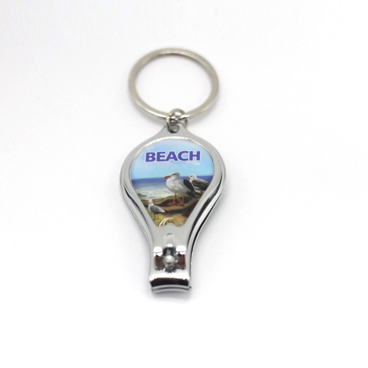 Travel Souvenir Gift Customized Metal Nail Clipper Bottle Opener Keychain