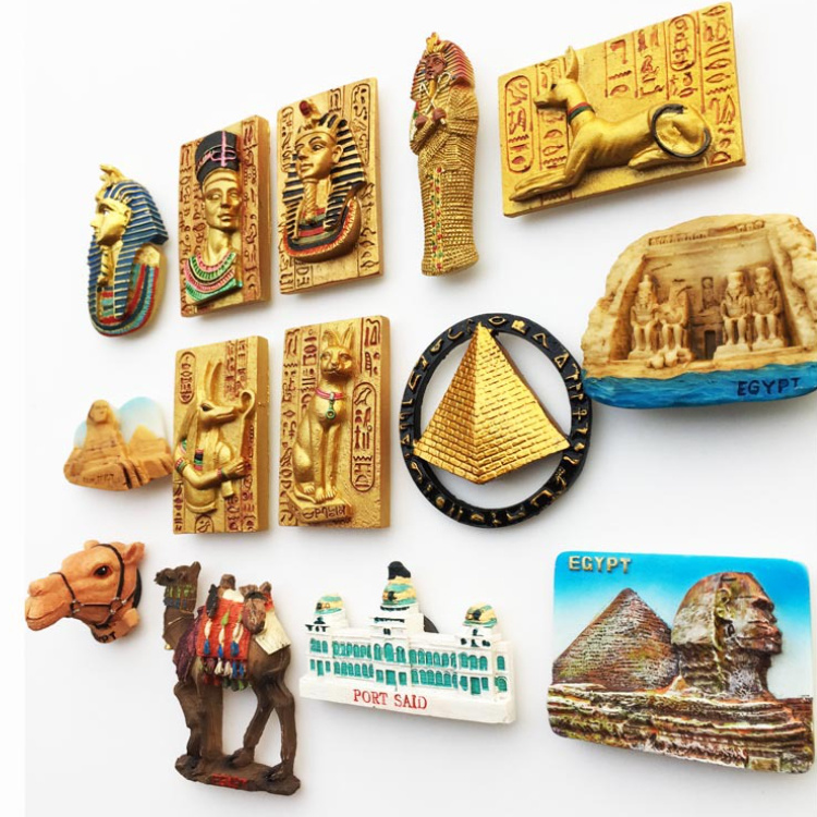 Customized Resin Pyramid Egypt Souvenir Fridge Magnet