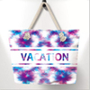 Personalized Design Big Tie Dye Beach Bag Canvas Shoulder Pockets Beach Tote Bag for Souvenir