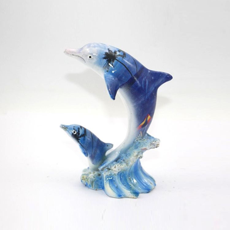 Factory Wholesale Beach Tourist Souvenir Gift Dolphin Statue Resin Dolphin Figurine for Home Decor