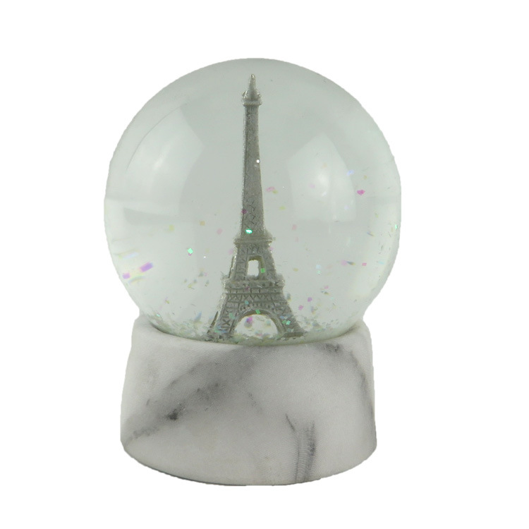 Customized Resin Famous Building Eiffel Tower Paris France Souvenir Gift Snow Globe