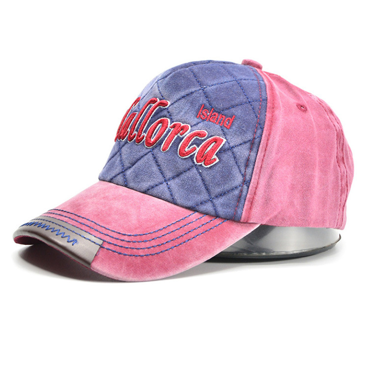 Wholesale Cotton Mallorca Souvenir Cap 5 Panel Embroidery Washed Baseball Cap