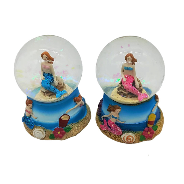 Customized Beach Souvenir Gift Resin Mermaid Snow Globe