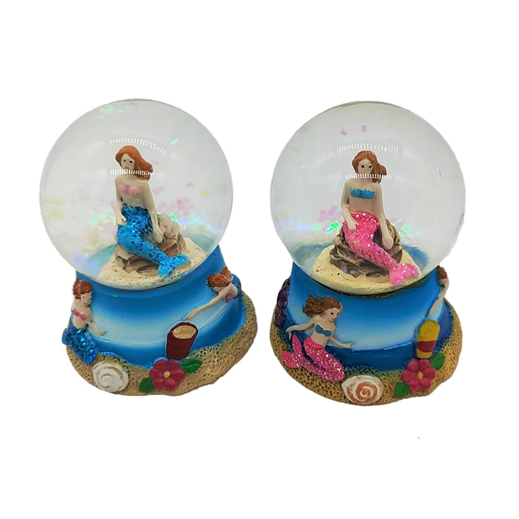 Customized Beach Souvenir Gift Resin Mermaid Snow Globe