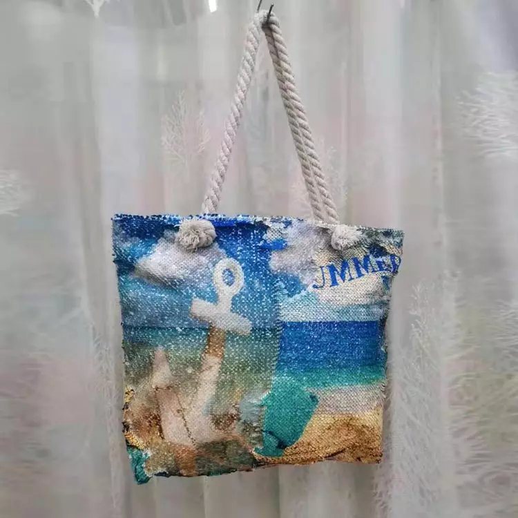 Unique Women Girl Bling Glitter Sequin Beach Tote Bag