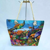 Wholesale Digital Print Beach Tote Bag Customized Logo Beach Series Cotton Rope Beach Bag