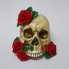 Factory Wholesale Creative Halloween Gift Rose Skull Head Resin Skull Statue for Home Decor