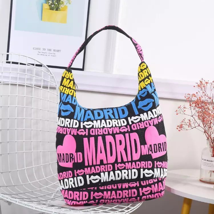 Customized Logo City Name Canvas Crossbody Bag Tourist Souvenir Women Shoulder Bag