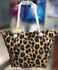 Wholesale Large Canvas Women Beach Bag Leopard Print Tote Bag