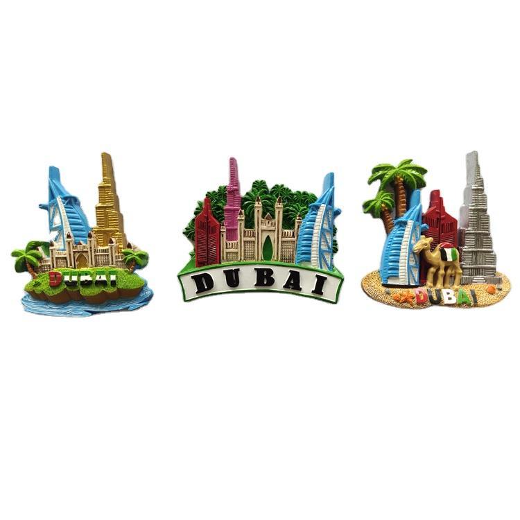 Custom Tourist Gift Dubai Resin 3D Embossed Fridge Magnet UAE Souvenir Magnet