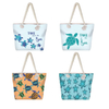 China Factory Wholesale Animal Ocean Turtle Print Paper Straw Beach Bag