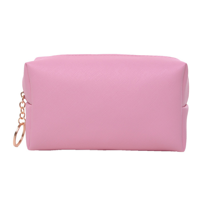 Wholesale Women Lady Pink Large Custom Leather Makeup Bag