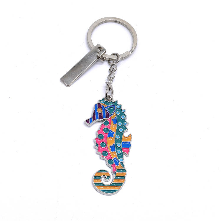 Custom Logo Metal Cute Ocean Animal Shape Souvenir Dolphin Whale Keychain