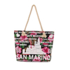 Custom Letter Logo Canvas Women Souvenir Beach Bag New York Tote Bag