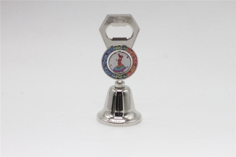 Wholesale Custom Tourist Souvenir Metal Alloy Craft Dinner Bell Bottle Opener