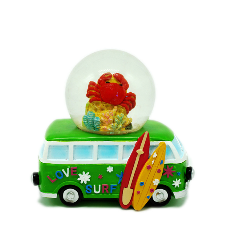 Factory Wholesale Resin Tourist Souvenir Gift Beach Bus Van Snow Globe