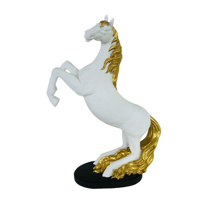 Factory Wholesale Home Table Decoration Resin Figurine White Horse Statue