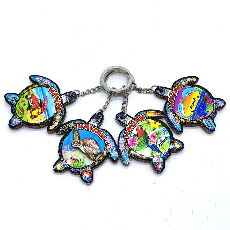 Custom Sea Beach Island Travel Souvenir Turtle Acrylic Keychain