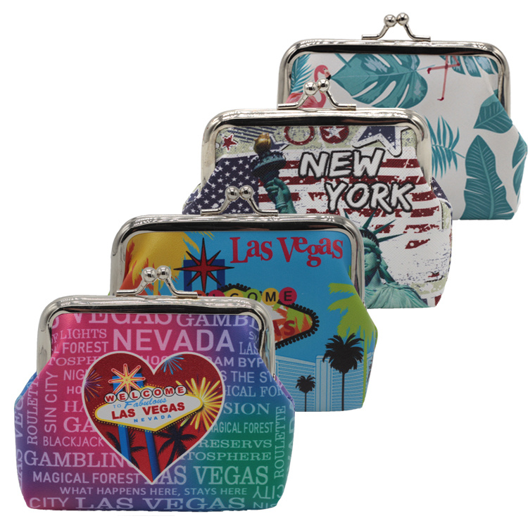 Women Fashion Cute Classic Elegant New York Souvenir Lock Change Pouch Coin Purse