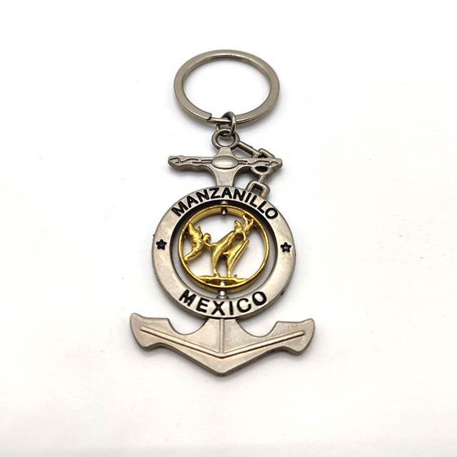 Custom Logo Metal Alloy Flag Tourist Souvenir Mexico Keychain