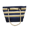 Wholesale Custom Logo Jute Beach Bag Stripe Women Shopping Bag Large Capacity Beach Travel Weekend Tote Bags