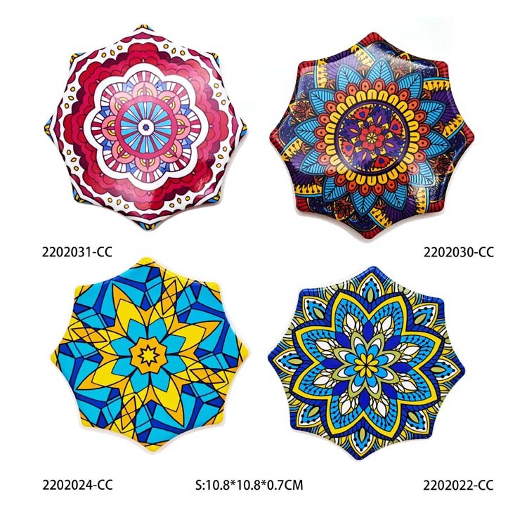 Wholesale Custom Shape Logo Printing Ceramic Boho Flower Coaster