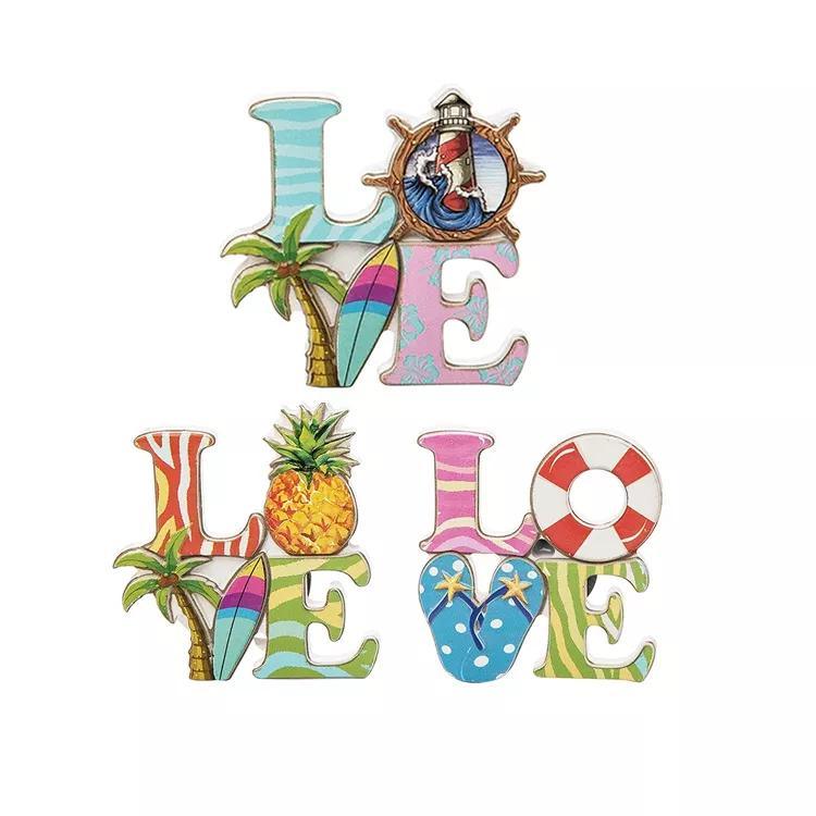 Resin Printing Island Coast Beach Souvenir Gift Sun Glasses Shaped Fridge Magnet