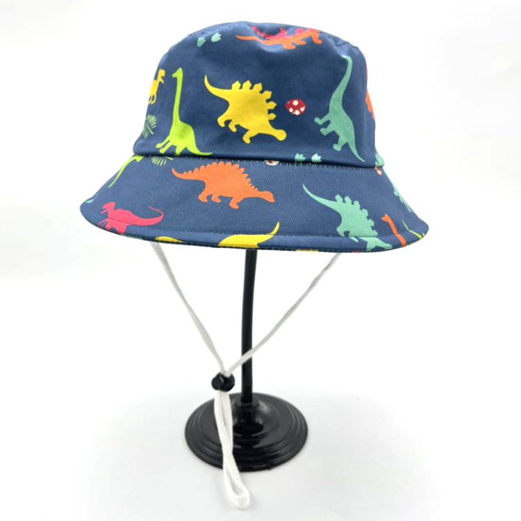 Custom Logo Digital Printing Cotton Summer Beach Kids Bucket Hats