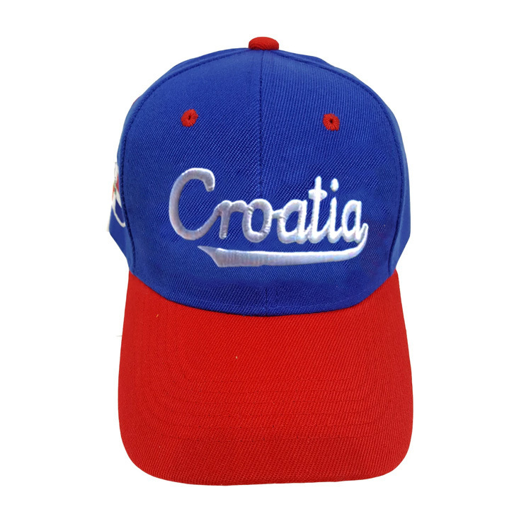 Custom Embroidered Logo Printing Outdoor Travel Souvenir Hat Croatia Cap