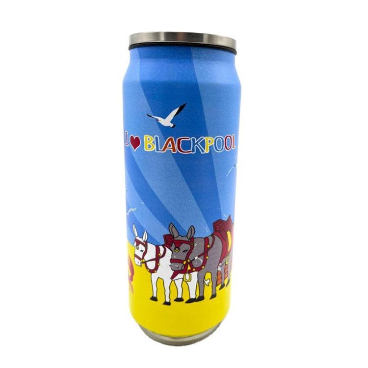 Custom Logo Print Stainless Steel Tourist Souvenir Can Shape Water Bottle