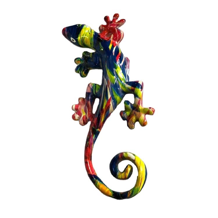 Resin Lizard Wall Decor Animals Craft Sculpture Art Hanging for Indoor Living Room Outdoor Garden Decoration