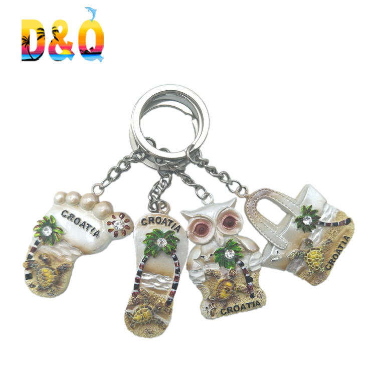 Creative Custom Shape Hamburger Food Resin Keychain for Gift