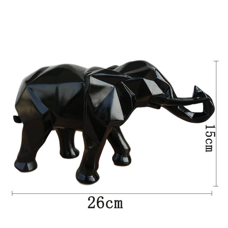 Luxury Nordic Home Decor Geometric Gold Elephant Figurine Resin Elephant Statue