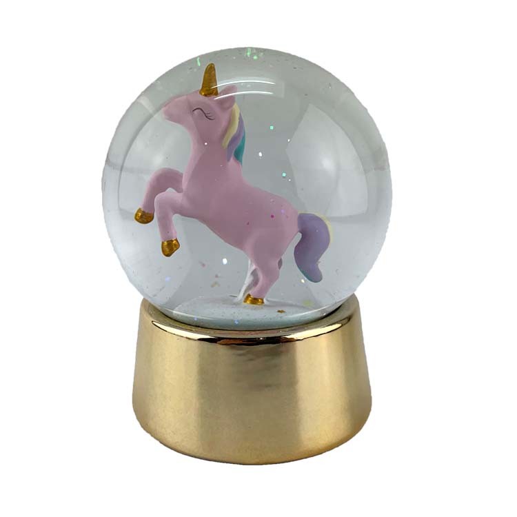 Custom Resin Plating Flamingo Snow Globe for Souvenir Gift