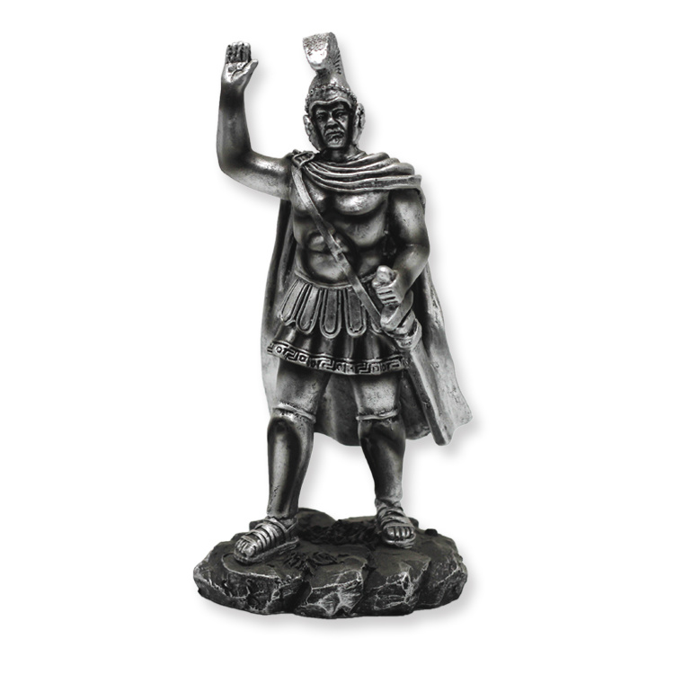 High Quality Crusader Knight Statue Silver Finishing Cold Cast Resin Statue